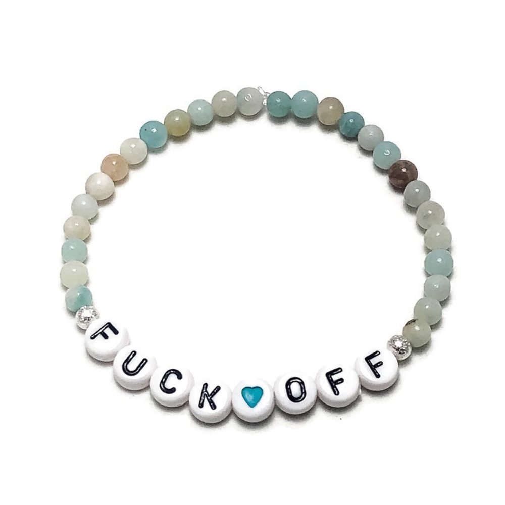 Fuck Off Swear Inspirational Stretch Bracelet OSFM